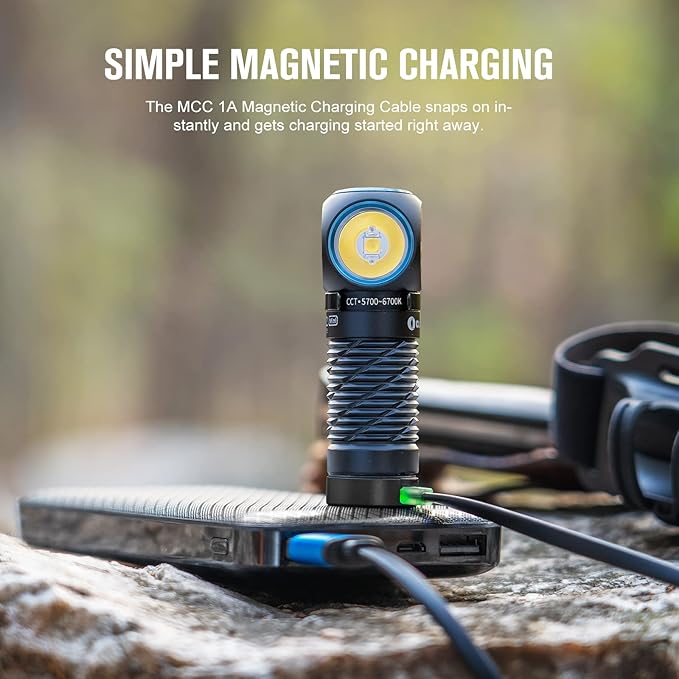 OLIGHT Perun 2 Mini Headlamp 1100 Lumens LED Head Flashlight, Rechargeable Headlight with Red Light Option, Great for Working, Hiking, Camping and Climbing (Black Cool White: 5700~6700K)