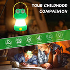 Outdoor Equipment LED Camping Lantern & Headlamp Set for Kids, Battery Powered Night Light, Theme Gift for Children's Day, Birthday, Lightweight Tent Lamp for Children (Frog Set)