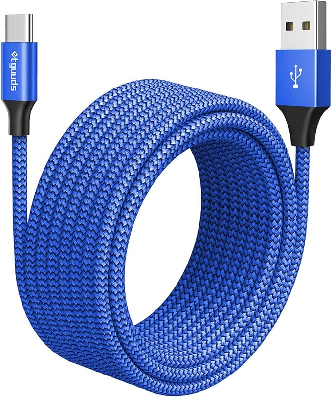 etguuds Long USB C Cable 10ft, 1-Pack, Braided USB A to USB C Charger Cable, Type C Charger Cord Fast Charging for iPhone 16 15 Series, Samsung Galaxy S25 S24 S23, Pixel, Switch and More