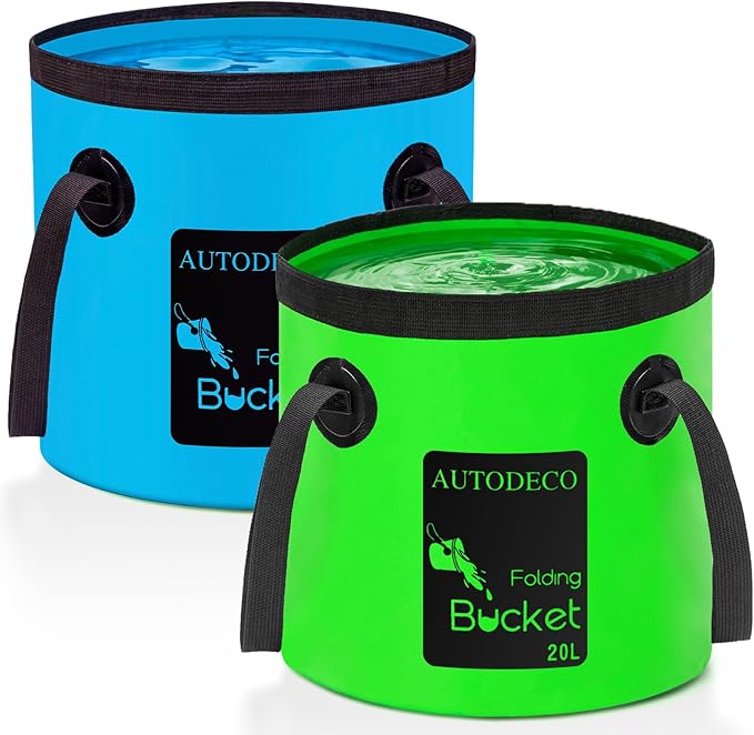 AUTODECO 20L Collapsible Bucket 5 Gallon Water Container Folding Water Bucket with Handle Portable Wash Basin