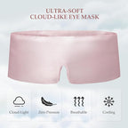 100% Mulberry Silk Sleep Mask, Large Size Travel Eye Masks for Side Sleepers, Adjustable Sleeping Mask for Women and Men, 100% Blackout Eye Mask for Sleeping Soft Pink