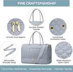 Travel Bag Weekender Bags for Women - Carry on Overnight Bag with Shoe Compartment Duffle Bag with Laptop Pocket Hospital Bag Grey