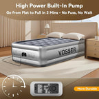 Twin Air Mattress with Built in Pump,18” Raised Blow Up Mattress,Inflatable Mattress in 2 Mins,Single Twin Size Air Mattress for Camping,Floor&Travel, Air Bed for Adults,330LB Max