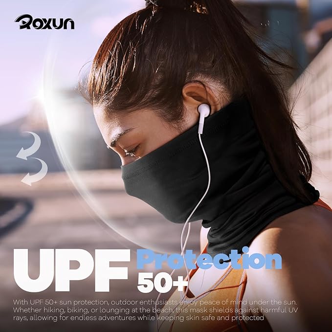 4 Pack Neck Gaiter, Cooling Breathable Face Mask UV Protection Scarf Hiking Bandana for Men/Women