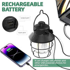 Rechargeable LED Camping Lantern, Mini Retro Portable Waterproof Lantern, 1000LM, 3 Light Modes (2700-6500K) Stepless Dimming Brightness, Hanging Tent Light for Camping, Power Outages