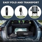 Oversized Camping Chair for Large Adults Heavy Duty 400 lbs Capacity, Comfortable Padded Folding Lawn Chair with Back & Headrest Support and Cup Holder, Portable Outdoor Chair with Carry Bag