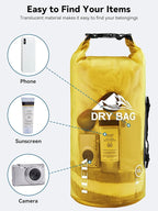 HEETA Dry Bag Waterproof for Women Men, 5L/10L/20L/30L/40L Roll Top Lightweight Dry Storage Bag Backpack with Phone Case for Travel Swimming Boating Kayaking Paddle Board Camping Beach Accessories
