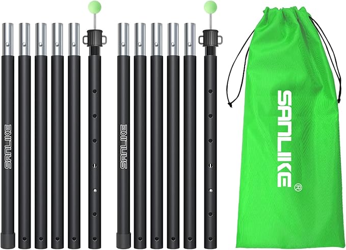 SAN LIKE Tarp Pole Camping Tent Poles Aluminum Telescopic Poles for Canopy Awning Shelter Backpacking Hiking 4/6 Section Easy Assembly Lightweight Adjustable from 50/29 in to 113.39/82.68 in (2 Set)