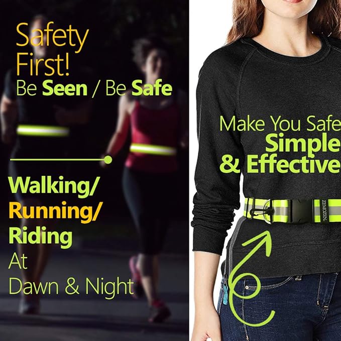 Reflective Sash for Walking at Night - Replaces Reflective Vest Safety Vests Reflective Running Vest - Reflective Running Gear Reflective Belt Night Walking Running Reflective Gear for Walking Biking