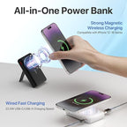 Magnetic Portable Charger, 10000mAh Wireless Power Bank with Stand and USB C in/Out LED Display, Battery Pack for iPhone 16/15/14/13/12/Pro/Mini/Pro Max