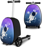 Baotree 2-in-1 Ride-On Scooter Suitcase, Scooter Luggage for Kids Ages 5-12, Foldable & Lightweight Carry with LED Light-Up Wheels