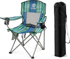 Camping Chair, Portable Folding Outdoor Chair with Arms, Cup Holder and Carry Bag
