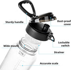 Fanhaw 32 Oz Clear Tritan Water Bottle with Chug Lid, BPA-free, Wide Mouth, Leak Proof - for Gym, Travel, Home, School, Office (Clear&Black)