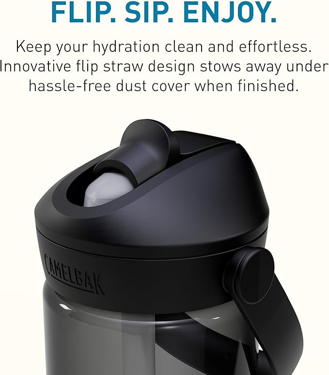 CamelBak Thrive Flip Straw Tritan Renew Water Bottle Charcoal, 20oz