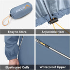 APEXUP Packable Rain Jacket Men with Reflective Zipper, Lightweight Waterproof Raincoat, Mens Rain Jacket for Outdoor Sports