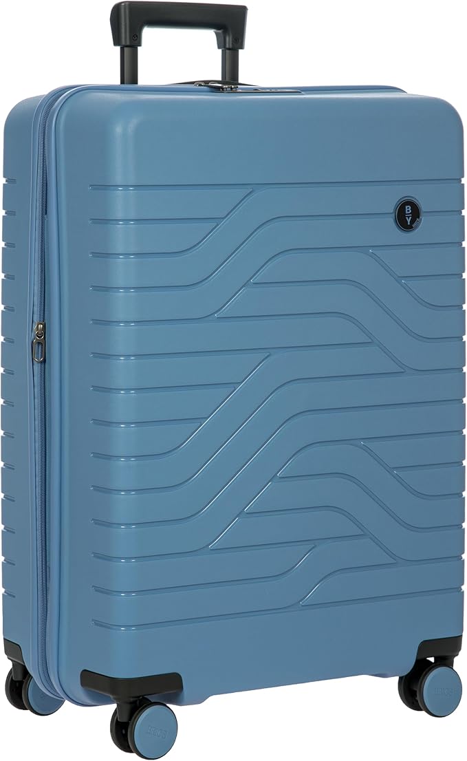 Bric's B|Y Ulisse Spinner Suitcase - 28" Inch Carry-On Luggage - Hard Exterior and TSA-Approved Lock - Grey Blue