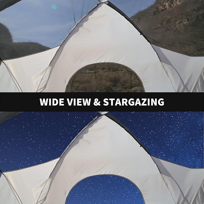 EchoSmile 10/12 Person Camping Tent Waterproof Windproof Tent with Rainfly Easy Set up for Outdoor Family Camping, Party