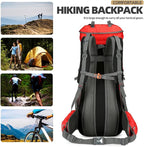 WintMing 75L Hiking Backpack with Rain Cover Waterproof Camping Backpack Shoes Warehouse for Men Women