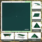 Waterproof Camping Tarp - 10X10ft Hammock Rain Fly, Ultralight & Portable & UV Protection Backpacking Tarp, Multifunctional for Outdoor Adventure, Hiking, Tent, Hammock