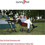 SUNNYFEEL Folding Camping Table - Lightweight Aluminum Portable Picnic Table, 18.5x18.5x24.5 Inch for Cooking, Beach, Hiking, Travel, Fishing, BBQ, Indoor Outdoor Small Foldable Camp Tables