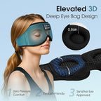ZUMUSEN Bluetooth Sleep Headphones, 3D Wireless Music Eye Mask with Ultra-Thin Stereo Speakers, Adjustable Sleep Mask for Side Sleepers, Perfect for Travel, Meditation, Relaxation