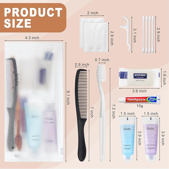 100 Sets Toiletry Kits Homeless Personal Hygiene Kit Bulk Homeless Care Package Supplies Travel Toiletry Kit Homeless Hygiene Kit Bulk for Men Women Charity Disposable Toiletry Kit(10-IN-1)