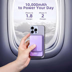 Magnetic Power Bank, 10000mAh Magnetic Portable Charger, 22.5W Wireless Power Bank, USB-C Fast Charging, LED Display Magnetic Battery Pack, Compatible for iPhone17/16/15/14/13 Pro/Pro Max/Plus(Purple)