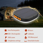 LED Camping Lantern, Solar Lanterns, 5000mAh Rechargeable Light 2000 Lumens 5 Light Modes, IP65 Waterproof with USB Charging – Lanterns for Power outages Hurricane, Hiking, Fish, Emergency, and Home