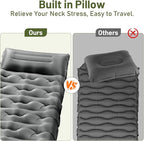 KASBAH Camping Sleeping Pad,6 inch Thick Inflatable Camping Mattress with Built-in Foot Pump and Pillow,Ultralight Sleeping Mat Backpacking Gear for Outdoor Hiking,Camping, Traveling and Tent