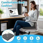 TranquilRelax Large Seat Cushion，Soft Foam Cushion for Long Sitting Hours on Office Chair, Home & Car, Non-Slip Chair Pad for Relieving Back & Sciatica & Hip & Coccyx Pain (Grey)