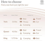 Threadmill Luxury Cotton Blankets for Queen Size Bed | All-Season 100% Cotton Queen Size Blanket | Herringbone Cozy, Soft Breathable Fall Thermal Blanket fits Full Size Bed, 90x92 | Beige