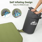 OUTSKIRT Camping Mattress, Self Inflating Sleeping Pad with Pump Sack, Foam Camping Pad for Sleeping, 4” Thickness Sleeping Mat for Camp/Travel/Car/Tent, 4 Season Camp Air Mattress