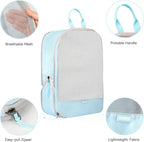 Voova 6 Set Compression Packing Cubes, Travel Accessories Expandable Packing Organizer Bags Set for Carry on Suitcase, Durable Luggage Packing Cubes for Travel Essentials, Blue