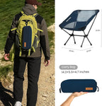 CAMEL CROWN Portable Camping Chair Lightweight Compact Folding Chair Mesh for Outdoor Camp Travel Beach Picnic Festival Hiking Backpacking Navy Blue