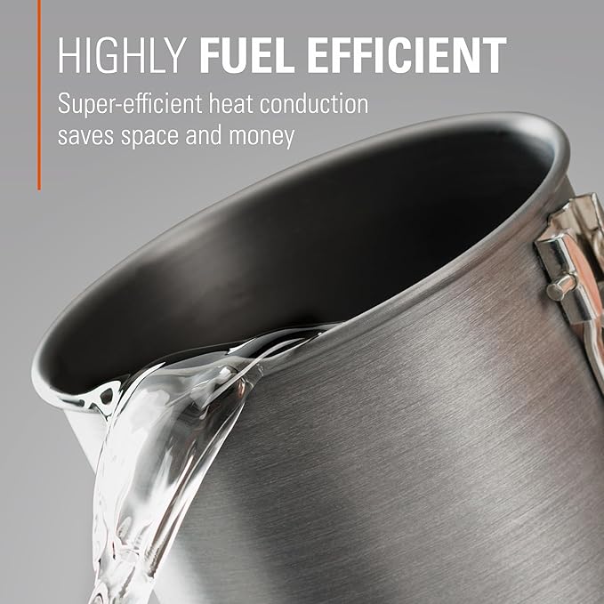 GSI Outdoors Halulite Boiler Ultralight Hard-Anodized Pot with Folding Handle, Fast-Heating Camping Cookware for Backpacking, Hiking & Outdoor Cooking