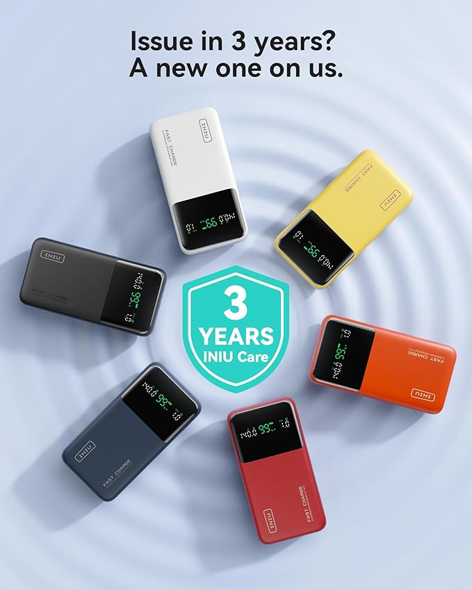 INIU 140W Power Bank, 25000mAh High Capacity Laptop & Phone Small Portable Charger, Fast Charging Flight Cruise Ship Family Essentials Traveling Powerbank for College Students Teen Boys Girls, Yellow