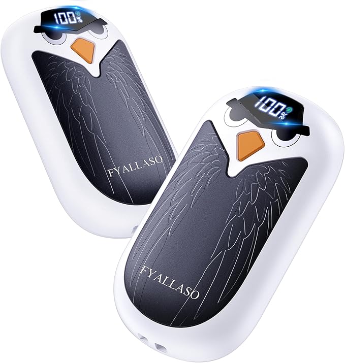 Magnetic Hand Warmers Rechargeable 2 Pack, Electric Reusable Heated Hand Warmer, LED Display & 4 Levels Heating, USB Pocket Heater for Golf, Raynauds, Camping, Hunting Gear, Gifts for Women, Men