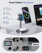 2026 New Magnetic Wireless Charger Stand with TEC Active Cooling, 15W Qi2-Certified 3 in 1 Charging Station for Apple Charger Stand, Wireless Charger for iPhone17/16/15/14/13/12, Apple Watch, AirPods