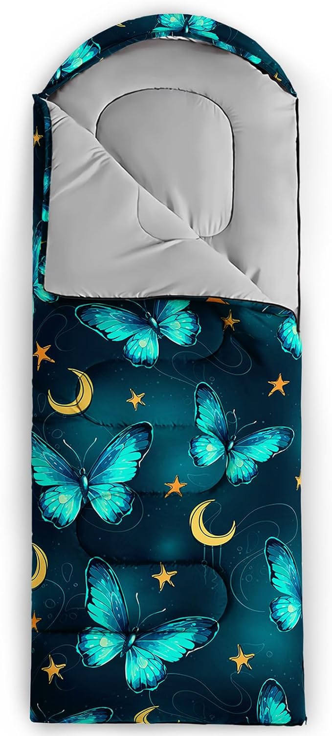 QOOMO Camping Sleeping Bags,3 Season Warm & Cool Weather,Lightweight,Waterproof Sleeping Bags for Adults & Kids,Traveling,and Outdoors,Camping Gear Equipment