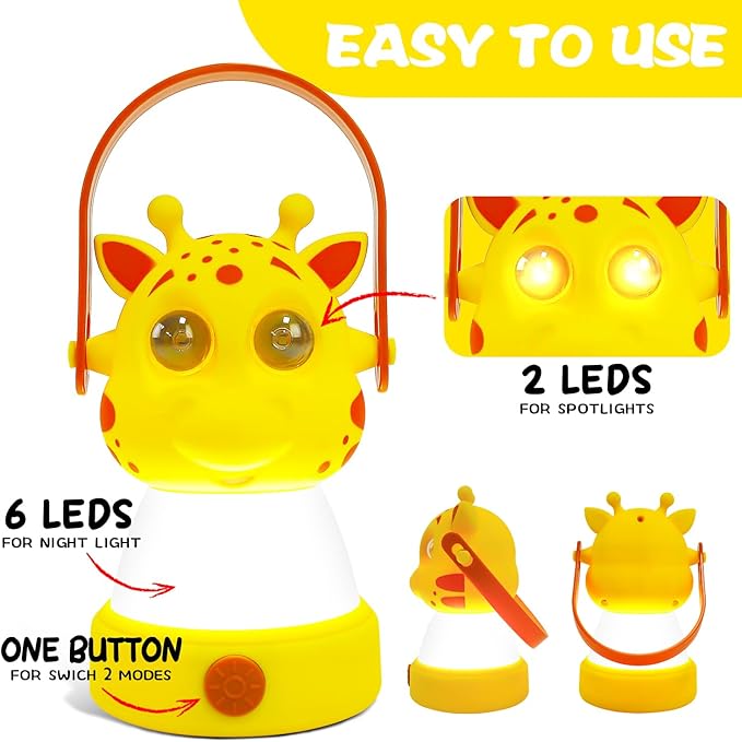 Let's Explore LED Camping Lantern & Headlamp, Battery Powered Night Light, Gift for Birthday, Lightweight Tent Lamp for Children (Deer Set) Age 6+ 8 9 10 11 12 13 14