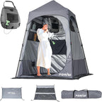 Camping Shower Tent Deluxe Changing Room Easy Set Up Privacy Shelter,Large Toilet Tent with Floor Drain Design for Beach, Camping,Hiking with Stakes and Ropes for Stability