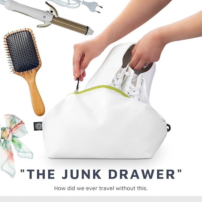 Large Compression Packing Cubes for Travel-Packing Cube Luggage Organizers 7 Piece Set for Checked Luggage-Ultralight, Expandable/Compression Bags by TRIPPED Travel Gear (White/Green)