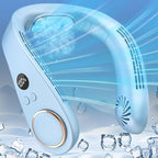 Neck Air Conditioners with Cooling Plate,Portable Neck Fan Rechargeable,Long Lasting Power Unit AC,Light Weight Individual Hangable Headband Cooler Fans for Traveling Camping Outside Walking Blue