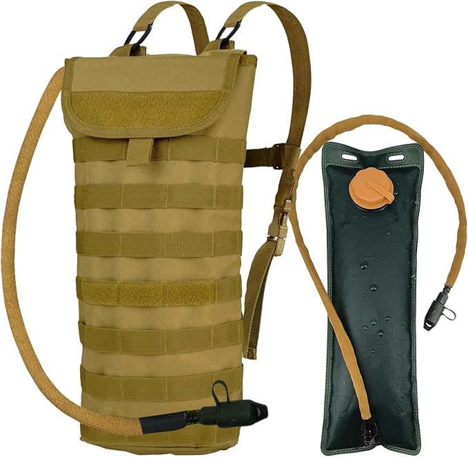 5L Hydration Pack, Water Backpack with 3L Water Bladder, MOLLE System for Outdoor Hiking, Biking, Running
