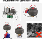 REDCAMP 1.4L Medium Outdoor Camping Kettle, Aluminum Water Pot with Carrying Bag, Compact Lightweight Tea Kettle