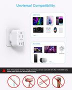 HANYCONY US to UK Ireland Travel Plug Adapter, Type G Travel Adapter 2 Outlets 3 USB Ports(2USB C), UK Power Adapter Converter for USA to Dubai England London Scotland British Kenya Irish Hongkong