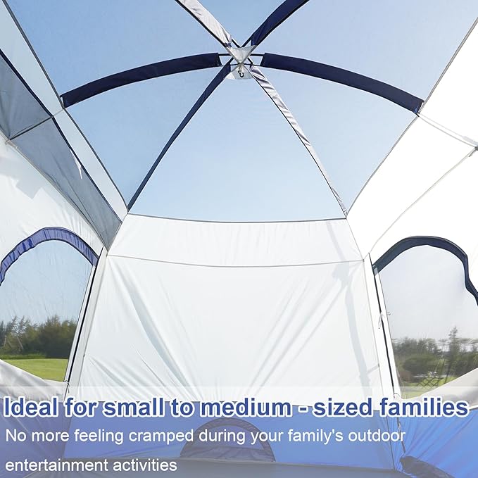 Vidalido Tents，3-4 Person Camping Tent with Extended Vestibule，Weather Resistant Family Tents with Breathable Mesh Windows，Easy Install Waterproof Outdoor Tent for Backpacking and Camping Hiking