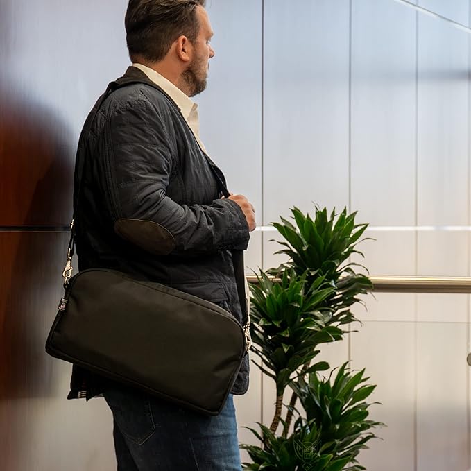 Xtreme Sight Line ~ XTECH Faraday Bag ~ for Tablets, 13" Laptops, and Other Medium Size Electronics ~ Data Security for Executive Travel ~ Shoulder Strap Included ~ Stone Interior