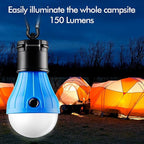 Tent Lamp Portable LED Tent Lights Blue 4 Packs Hook Hurricane Emergency Lights LED Camping Lights Bulb Camping Tent Lanterns Camping Equipment for Camping Hiking Backpacking Fishing Outage