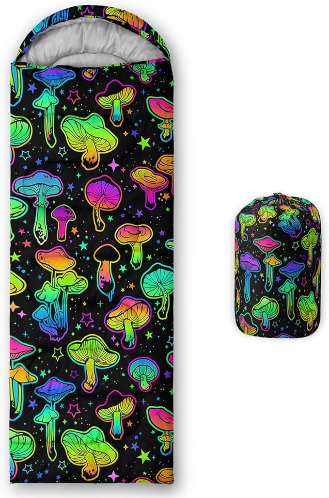 AILONEN Outer Space Astronaut Camping Sleeping Bags,Lightweight & Waterproof,3 Season Warm & Cool Weather,Cartoon Sleeping Bags for Kids,Boys Girls Travelling,Outdoors